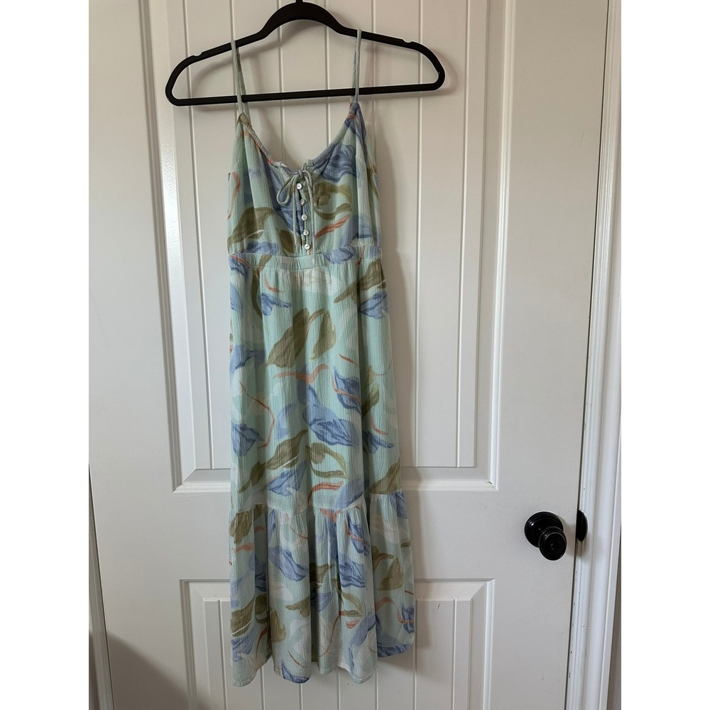 Abercrombie & Fitch Floral Midi Dress Button Front Casual Summer XXS Petite - Picture 1 of 11